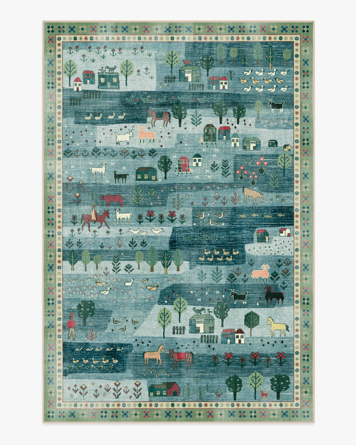 Alder — Halı, Yumuşak Mavi, AREA, beyaz zemin, 6x9