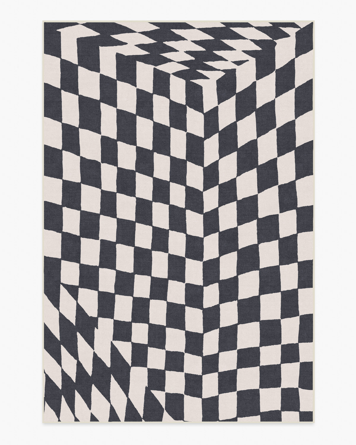 Ricardo Checkerboard — Halı, Fildişi Siyah, AREA, beyaz zemin, 6x9