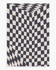 Ricardo Checkerboard — Halı, Fildişi Siyah, AREA, beyaz zemin, 6x9