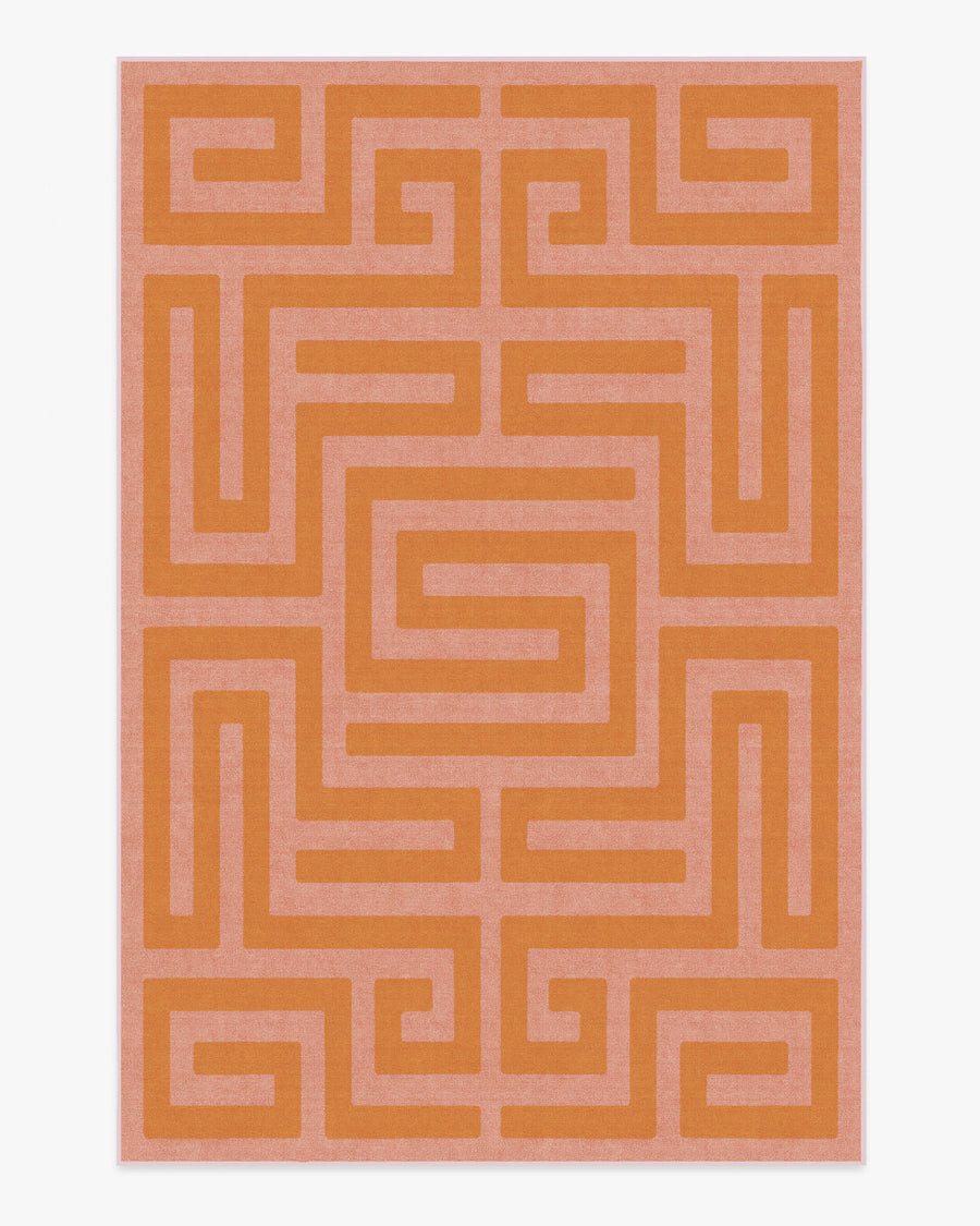 Maze — Halı, Pembe Turuncu, AREA, beyaz zemin, 6x9