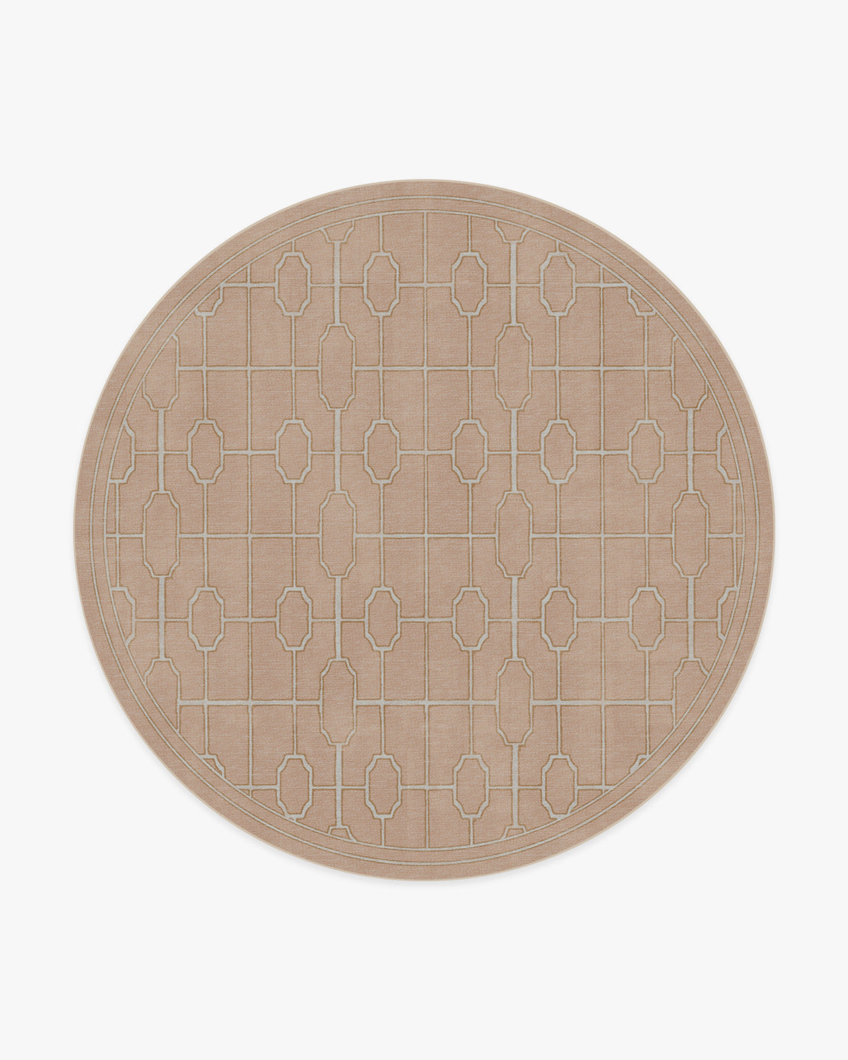 Diana Trellis — Halı, Gül Altın, ROUND, beyaz zemin, 8R