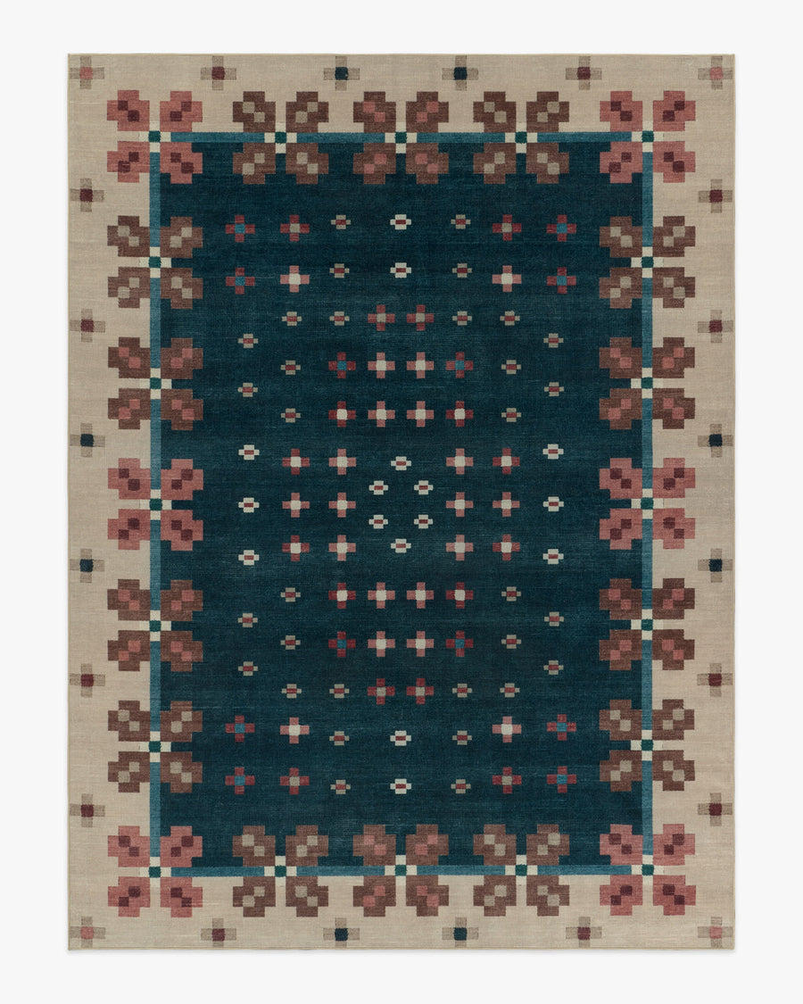 Clove — Halı, Lacivert, AREA, beyaz zemin, 9x12