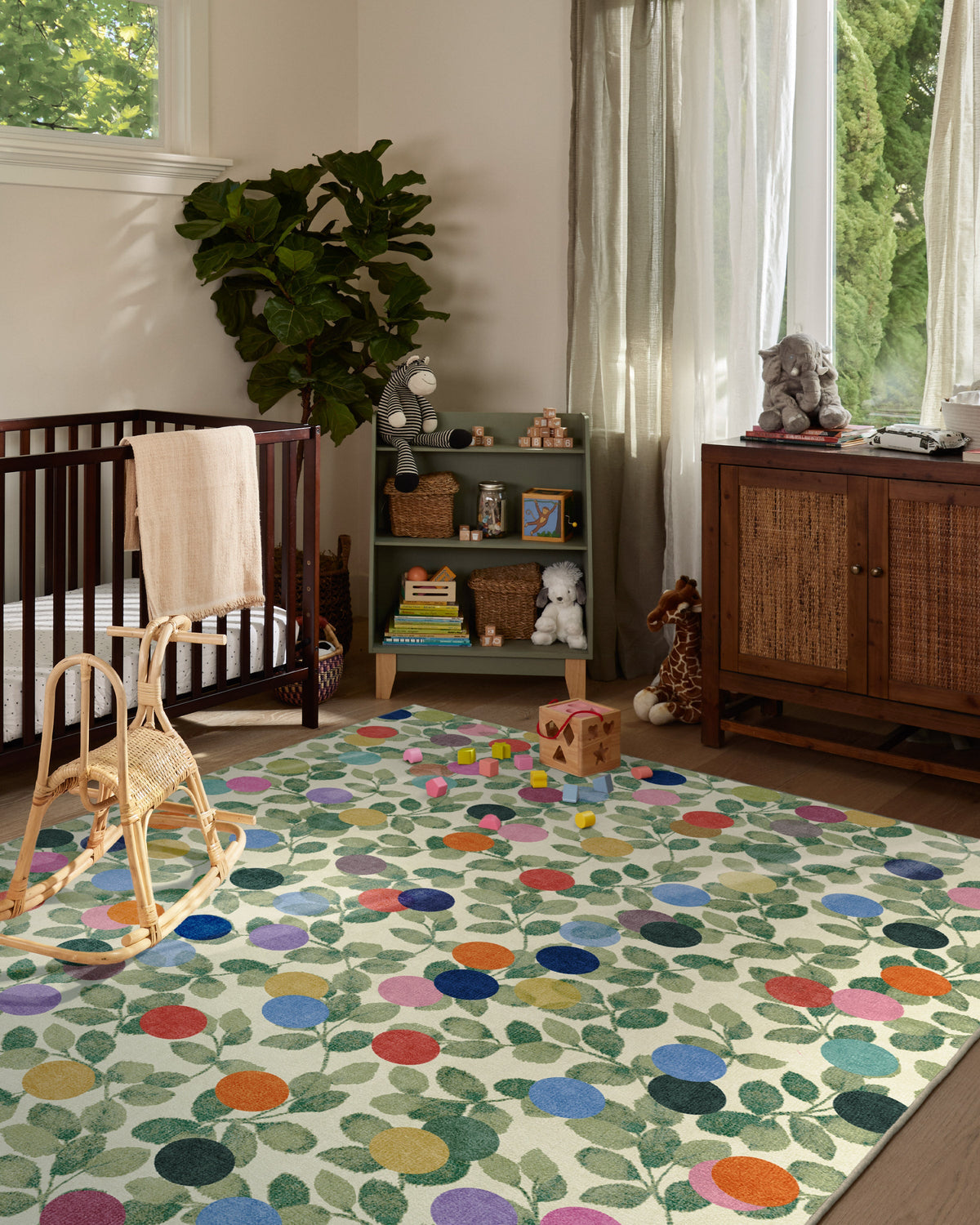 Botanical Whimsy Dots — Halı, Nötr, AREA, yaşam alanı, 6x9