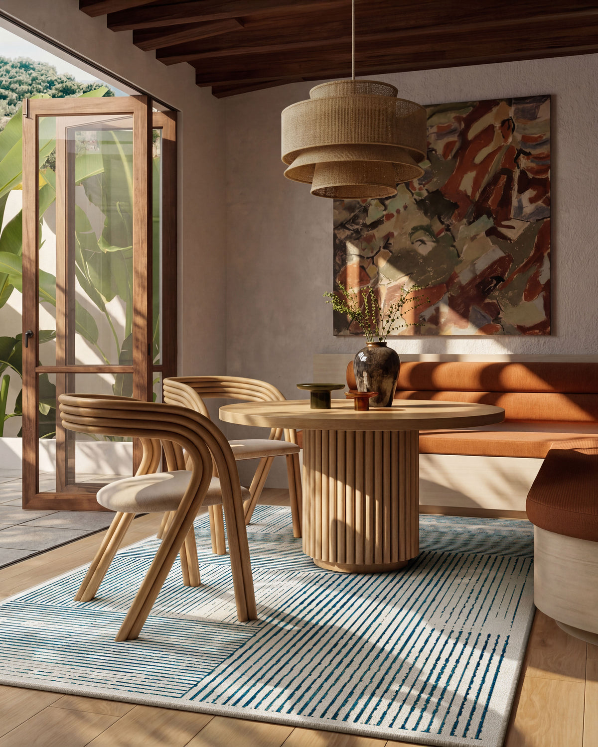 Linear Oasis — Halı, Fildişi ve Mavi, AREA, yaşam alanı, 6x9