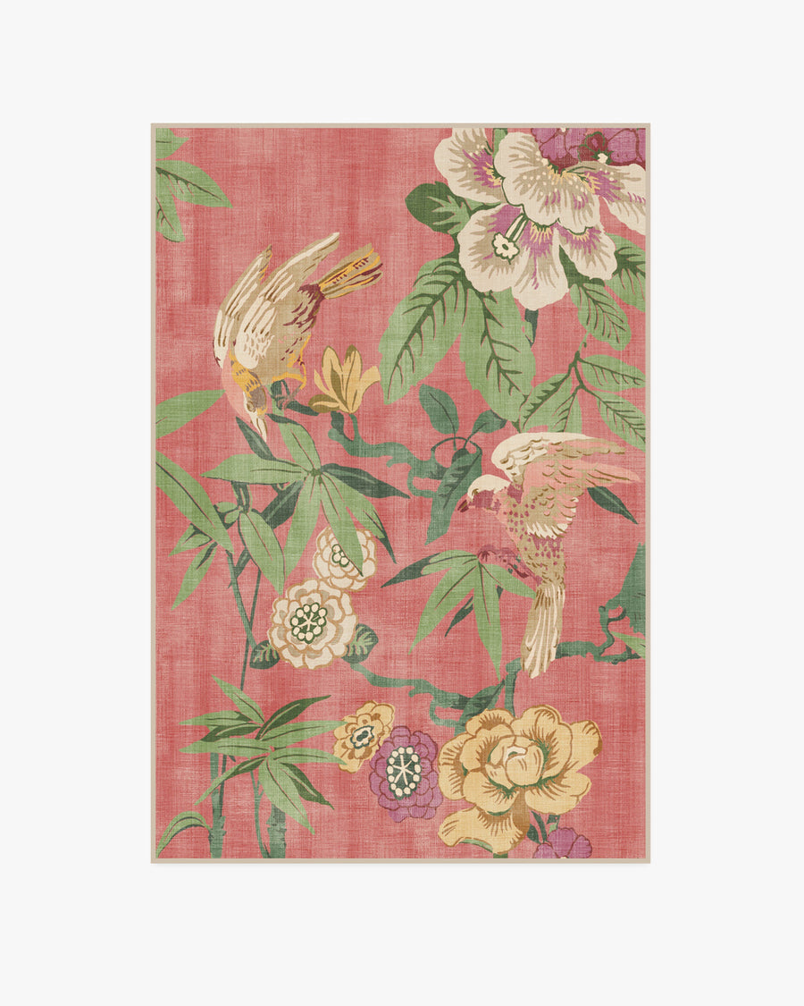Bamboo Bird — Halı, Blossom Pembe, AREA, beyaz zemin, 4x6