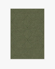 Labyrinth — Halı, Fern Yeşil, AREA, beyaz zemin, 4x6