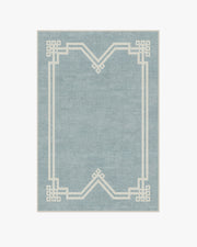Chrysler Border Chambray — Halı, Mavi, AREA, beyaz zemin, 4x6
