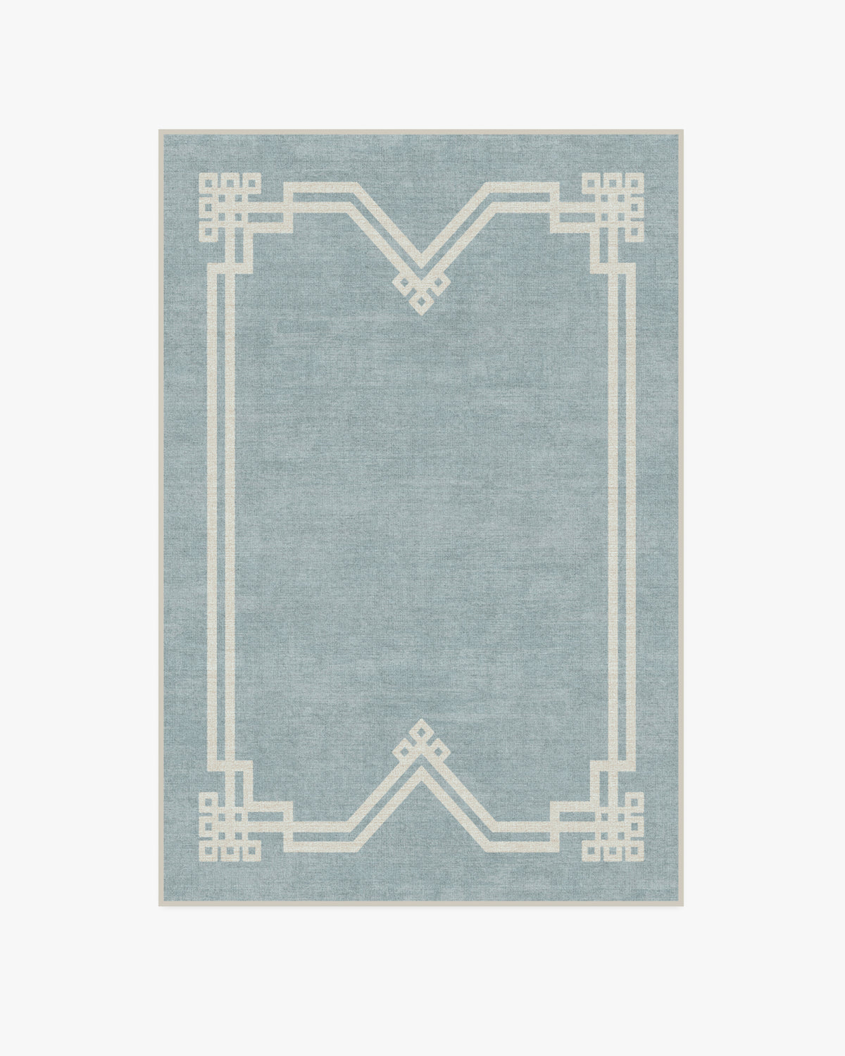 Chrysler Border Chambray — Halı, Mavi, AREA, beyaz zemin, 4x6