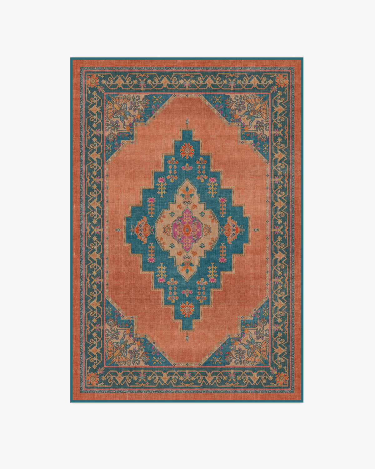 Sunset Bazaar Tropic — Halı, Mercan, AREA, beyaz zemin, 4x6