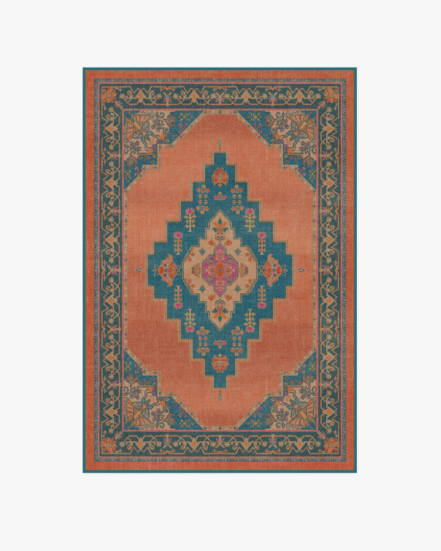 Sunset Bazaar Tropic — Halı, Mercan, AREA, beyaz zemin, 4x6