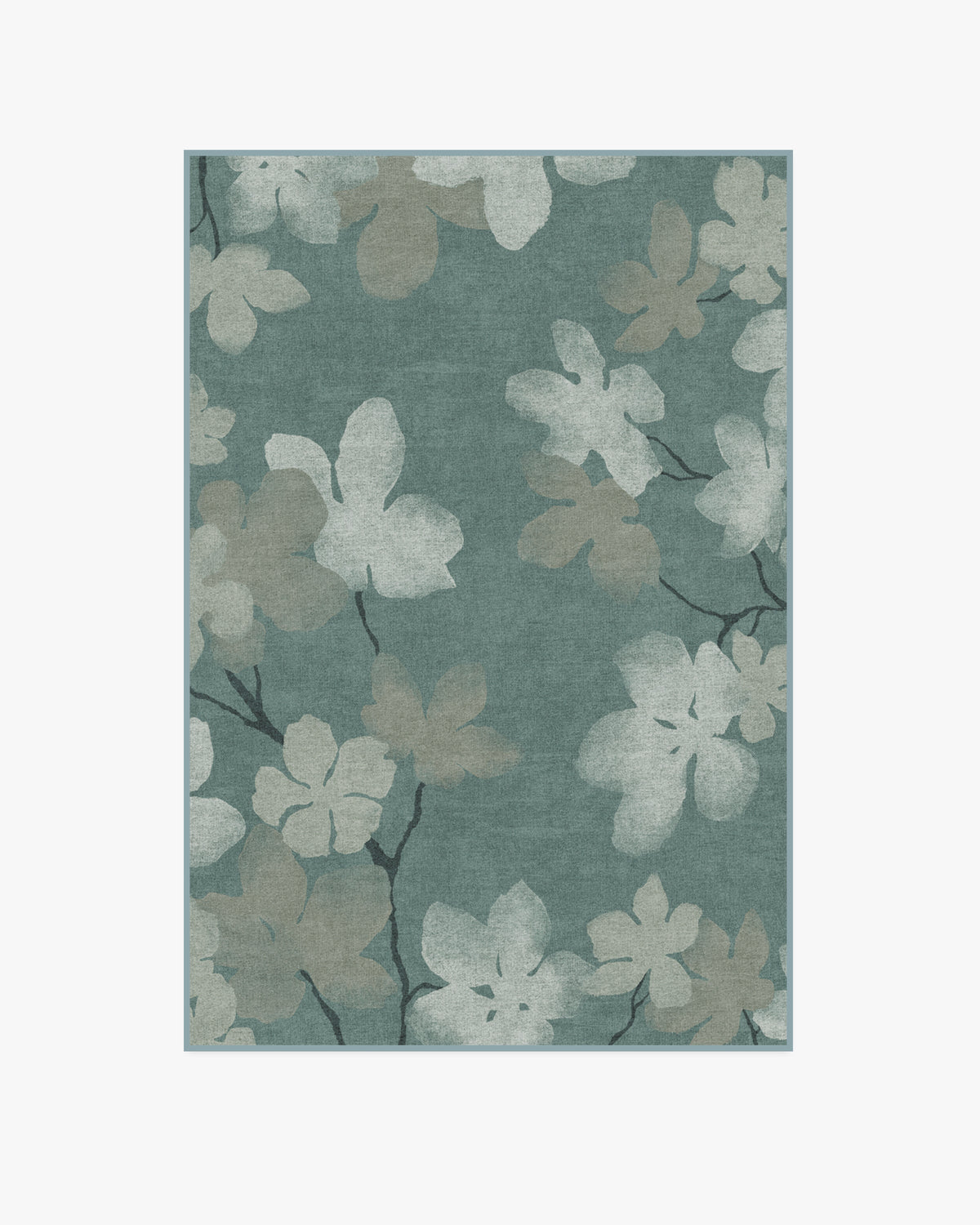 Magnolia — Halı, Turkuaz, AREA, beyaz zemin, 4x6