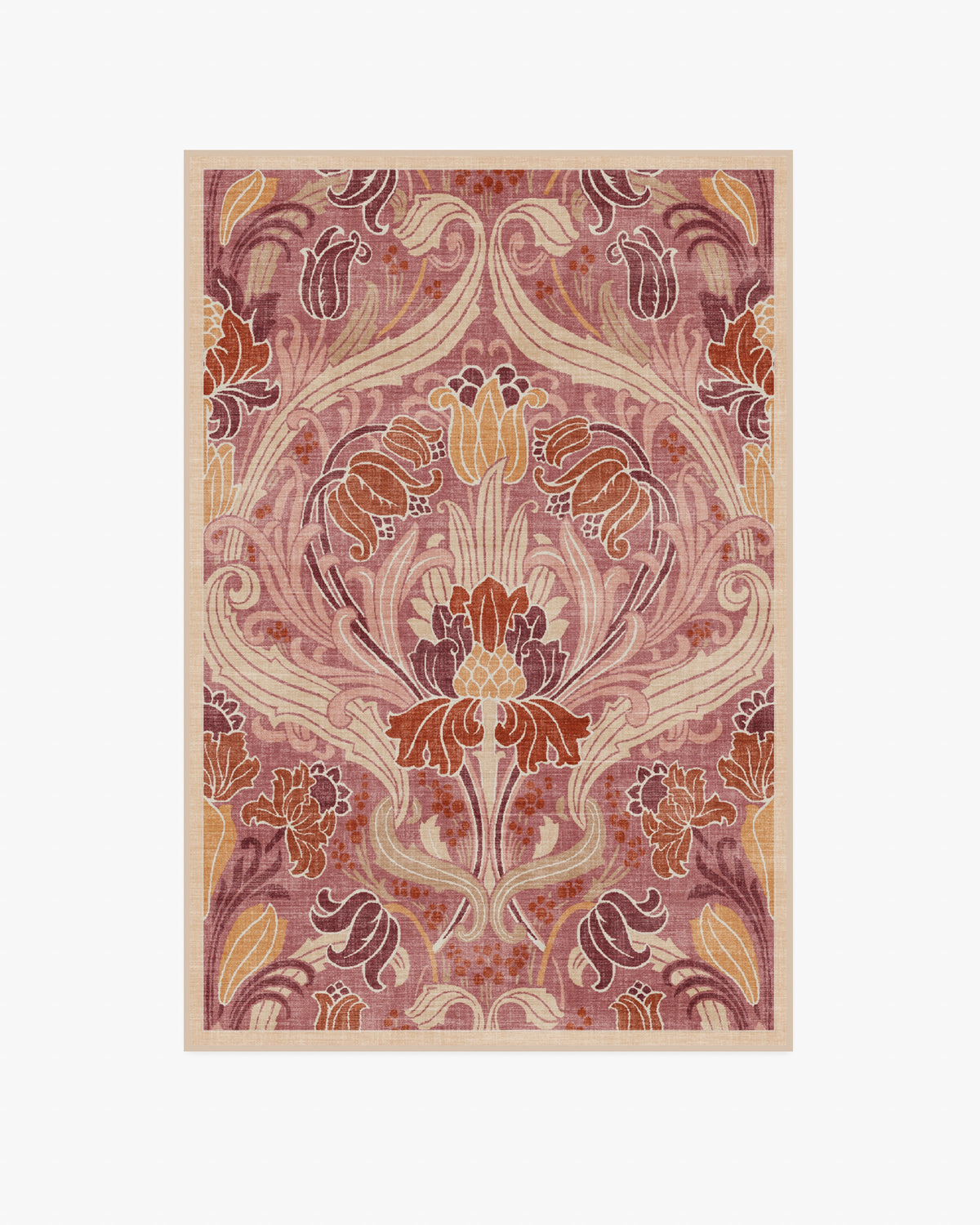 Flourish — Halı, Gül, AREA, beyaz zemin, 4x6