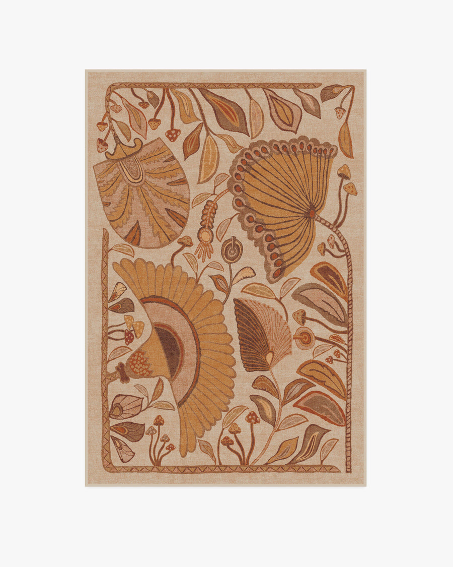 Justina Blakeney Alice Mellow — Halı, Sarı, AREA, beyaz zemin, 4x6