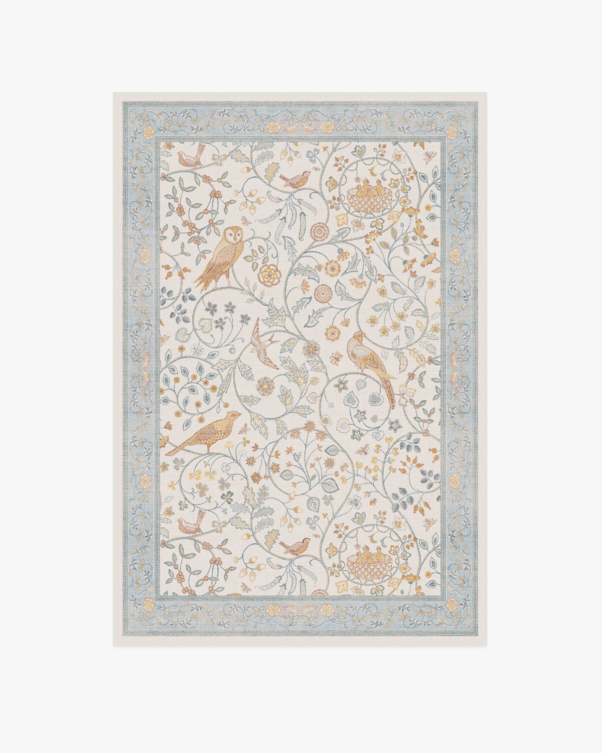Morris And Co Newill — Halı, Fildişi Mavisi, AREA, beyaz zemin, 4x6