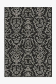 Dark Side Damask — Halı, Antrasit, AREA, beyaz zemin, 6x9