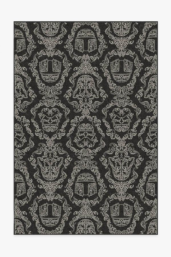 Dark Side Damask — Halı, Antrasit, AREA, beyaz zemin, 6x9