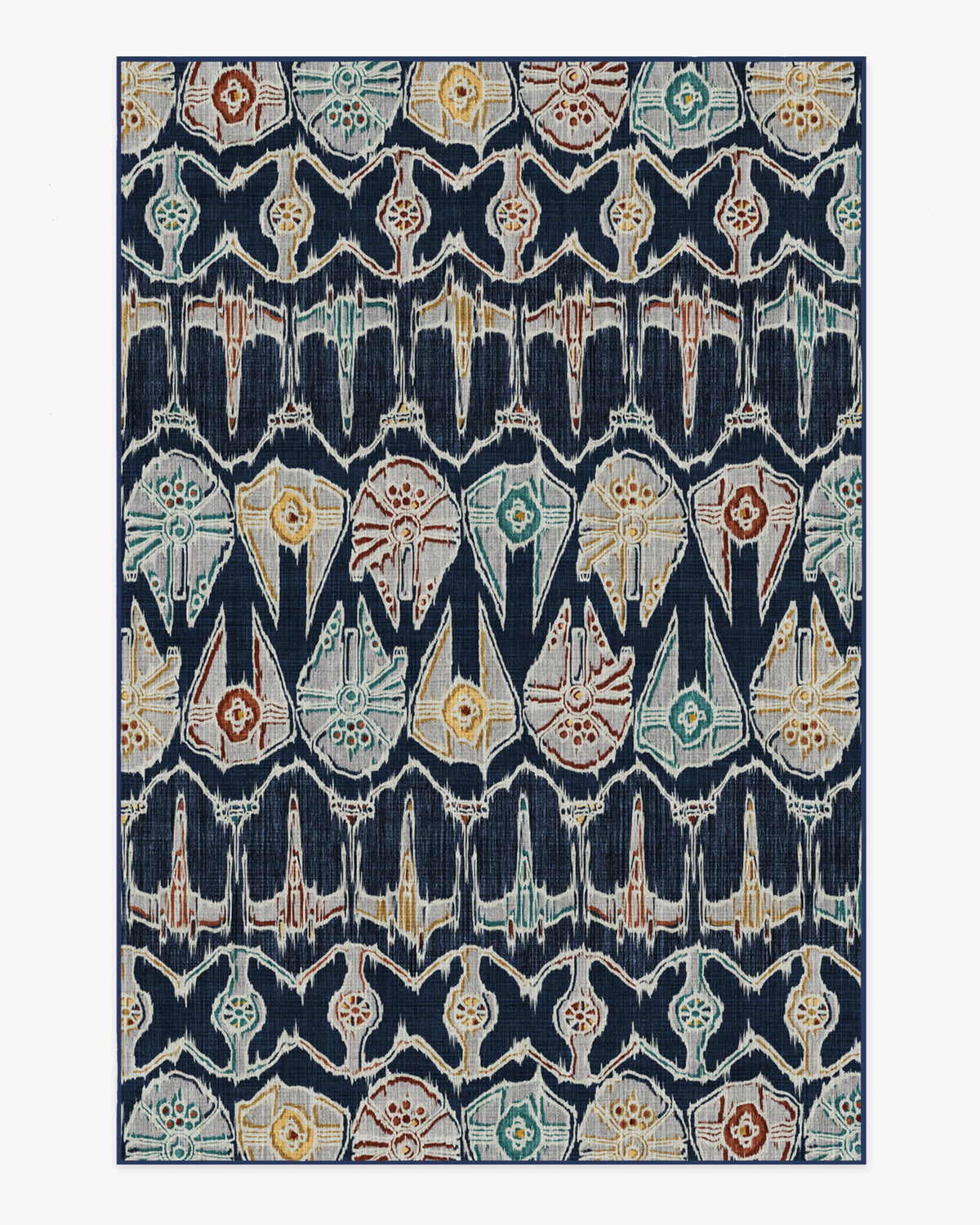 Corellian Ikat — Halı, Lacivert, AREA, beyaz zemin, 6x9