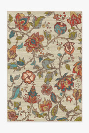 Frida Floral — Halı, Doğal, AREA, beyaz zemin, 6x9
