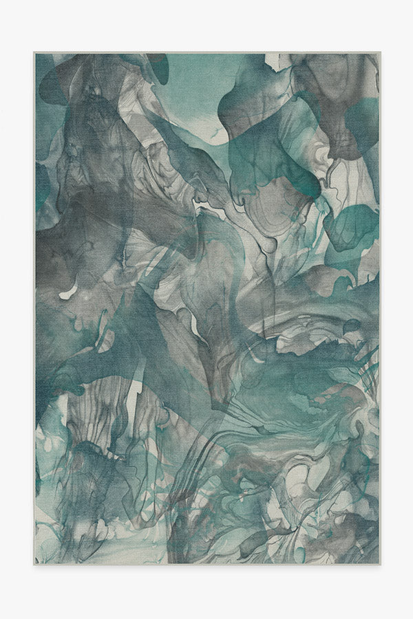 Aurora — Halı, Turkuaz Gri, AREA, beyaz zemin, 6x9