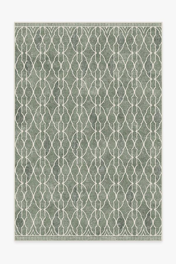 Grogu Trellis — Halı, Adaçayı Yeşili, AREA, beyaz zemin, 6x9