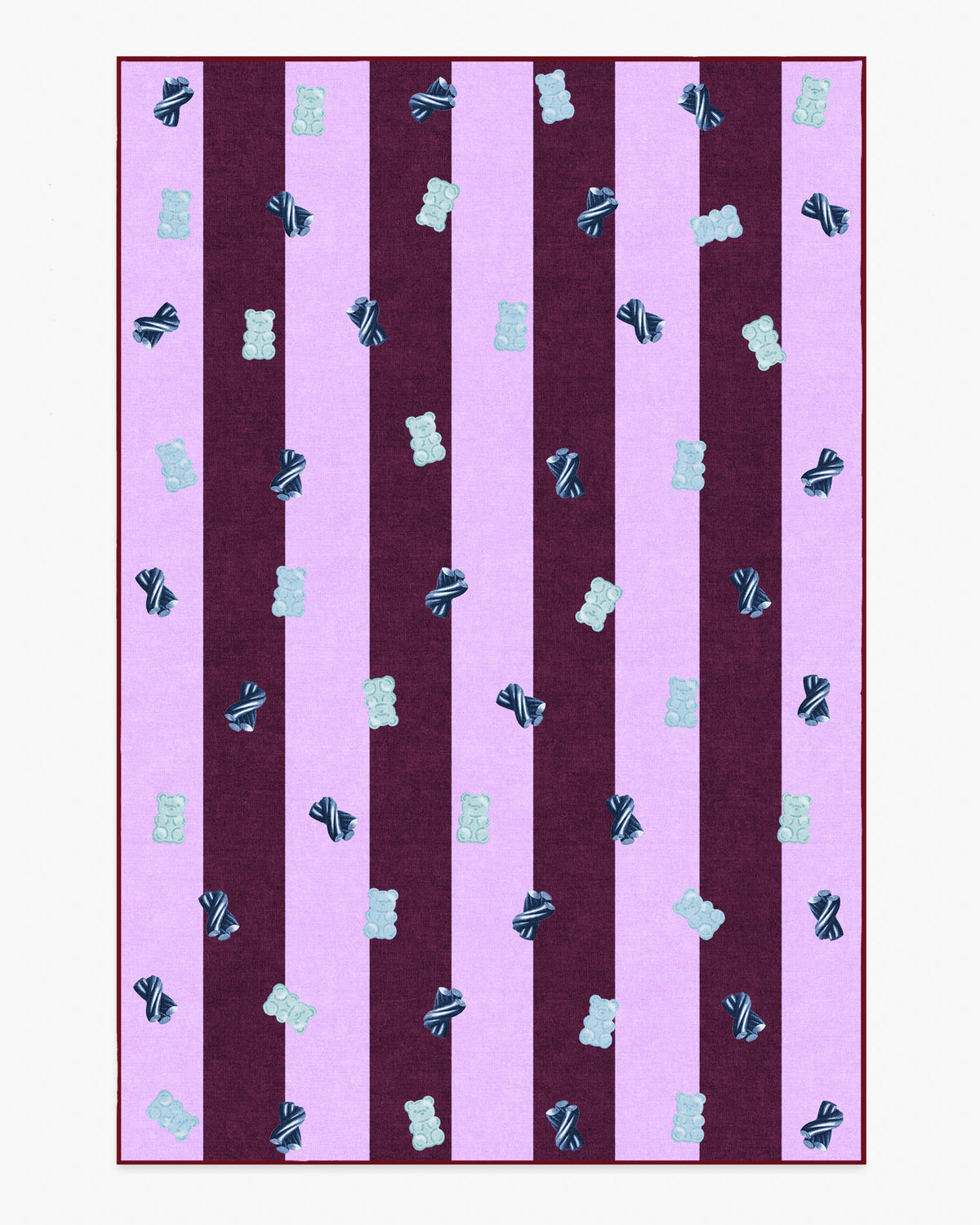 Todd Stripe Gummy — Halı, Pembe Bordo, AREA, beyaz zemin, 6x9