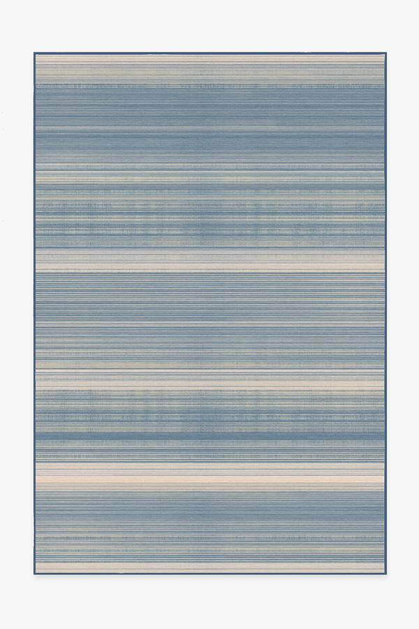 Coastal Linear Stripe — Halı, Arduvaz, AREA, beyaz zemin, 6x9