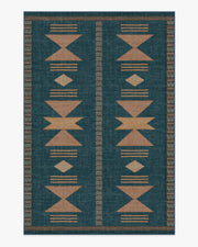 Lark — Halı, Mavi Gül, AREA, beyaz zemin, 6x9