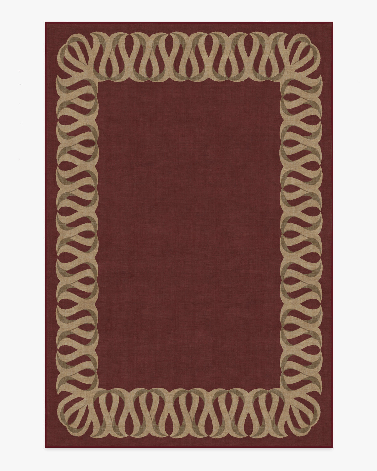 Ribbon Border — Halı, Kırmızı Doğal, AREA, beyaz zemin, 6x9