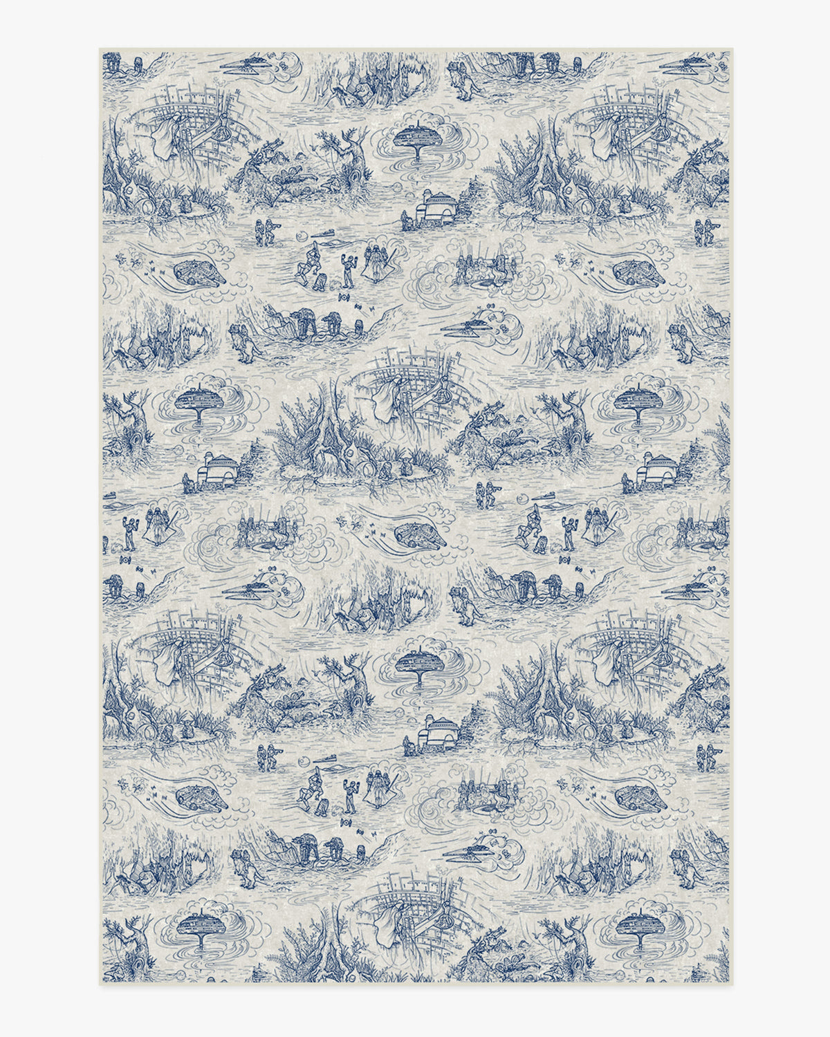 Toile — Halı, Mavi, AREA, beyaz zemin, 6x9