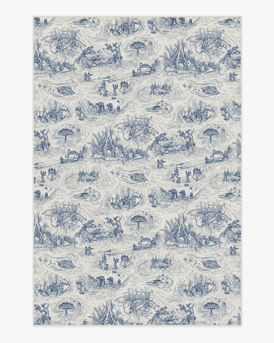 Toile — Halı, Mavi, AREA, beyaz zemin, 6x9