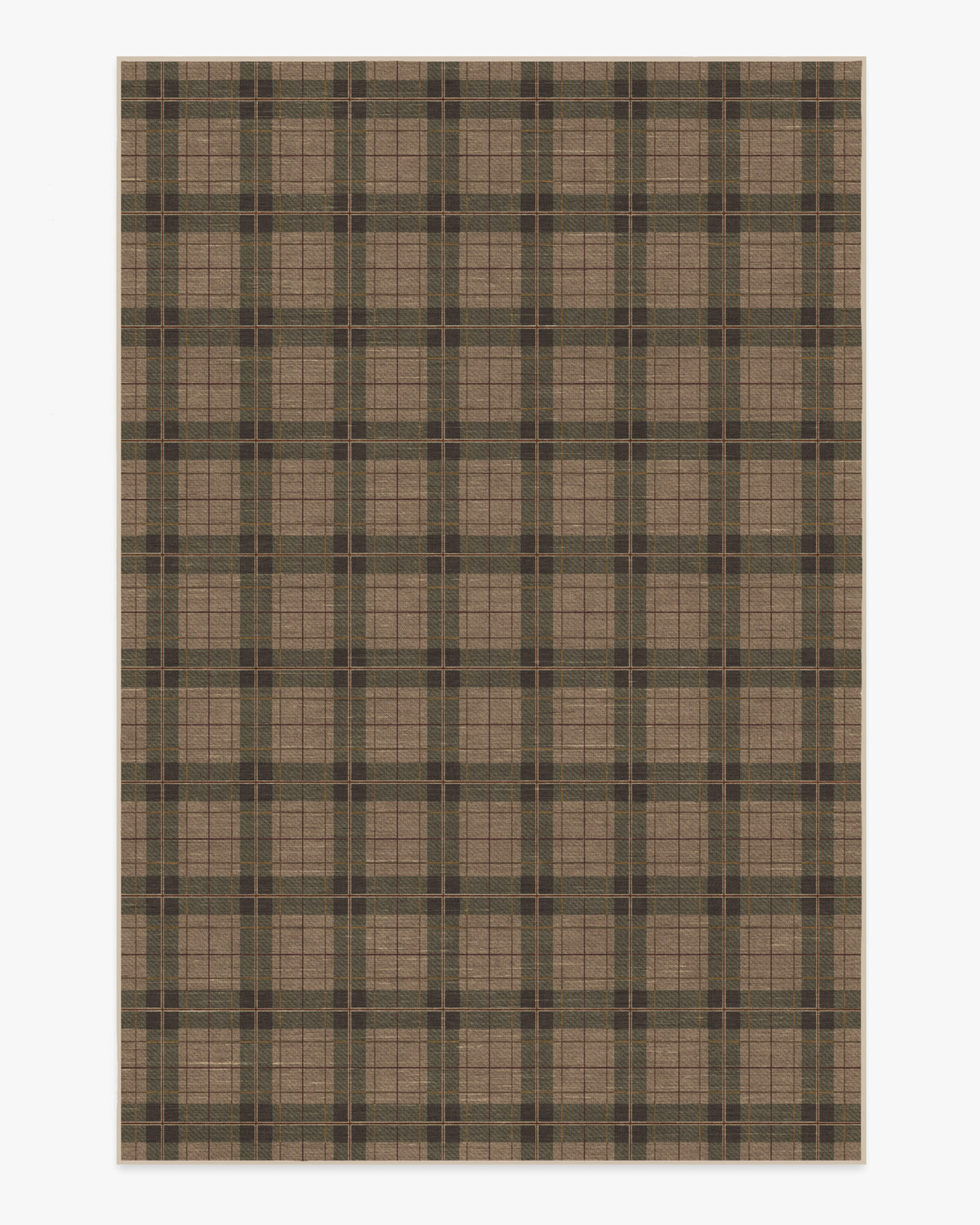Alfie Plaid — Halı, Doğal Yeşil, AREA, beyaz zemin, 6x9