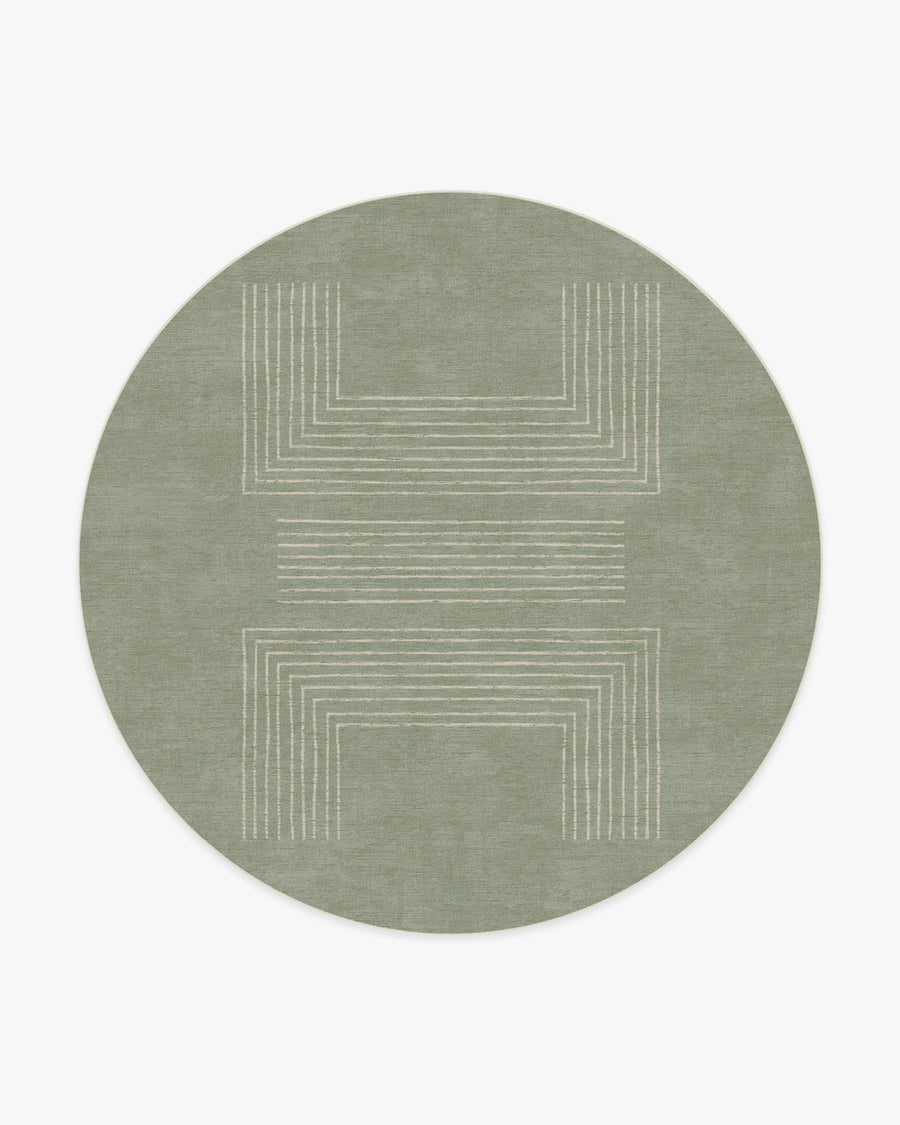 Valencia — Halı, Adaçayı Yeşili, ROUND, beyaz zemin, 8R