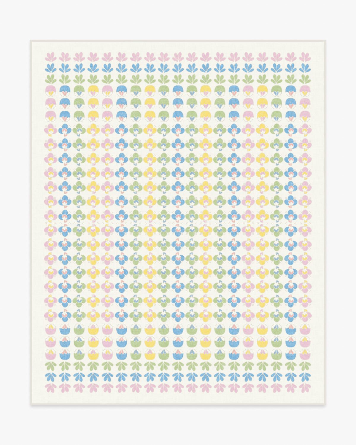 Ditzy Daisy — Halı, Çok Renkli, AREA, beyaz zemin, 8x10