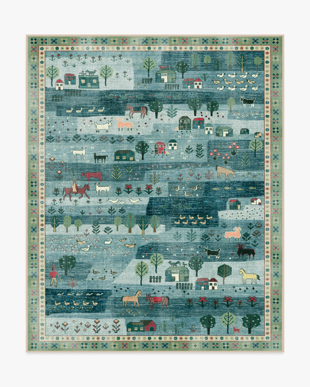 Alder — Halı, Yumuşak Mavi, AREA, beyaz zemin, 8x10