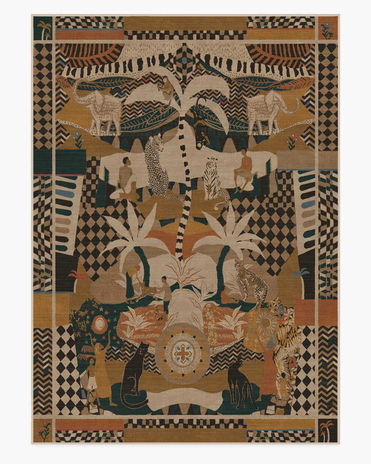 La Joie — Halı, Doğal Çok Renkli, AREA, beyaz zemin, 10x14