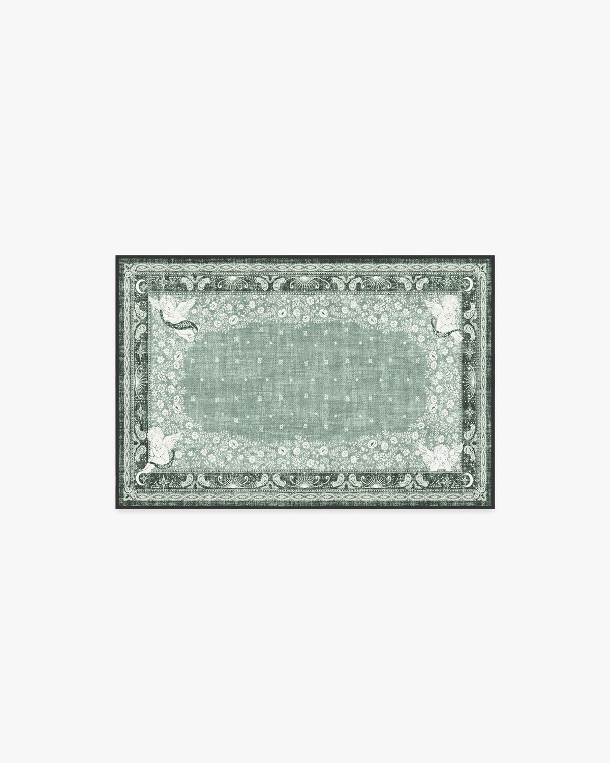Humbertos Bandana — Halı, Yeşil, AREA, beyaz zemin, 2x3