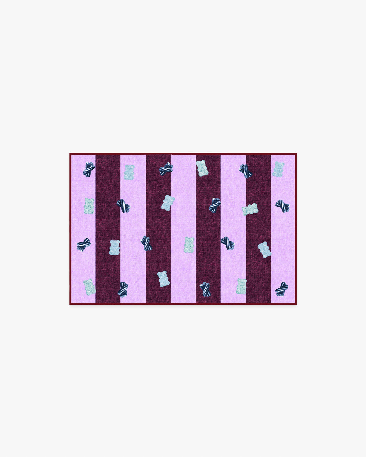 Todd Stripe Gummy — Halı, Pembe Bordo, AREA, beyaz zemin, 2x3