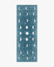 To The Moon And Back — Halı, Soft Turkuaz, RUNNER, beyaz zemin, 2x7