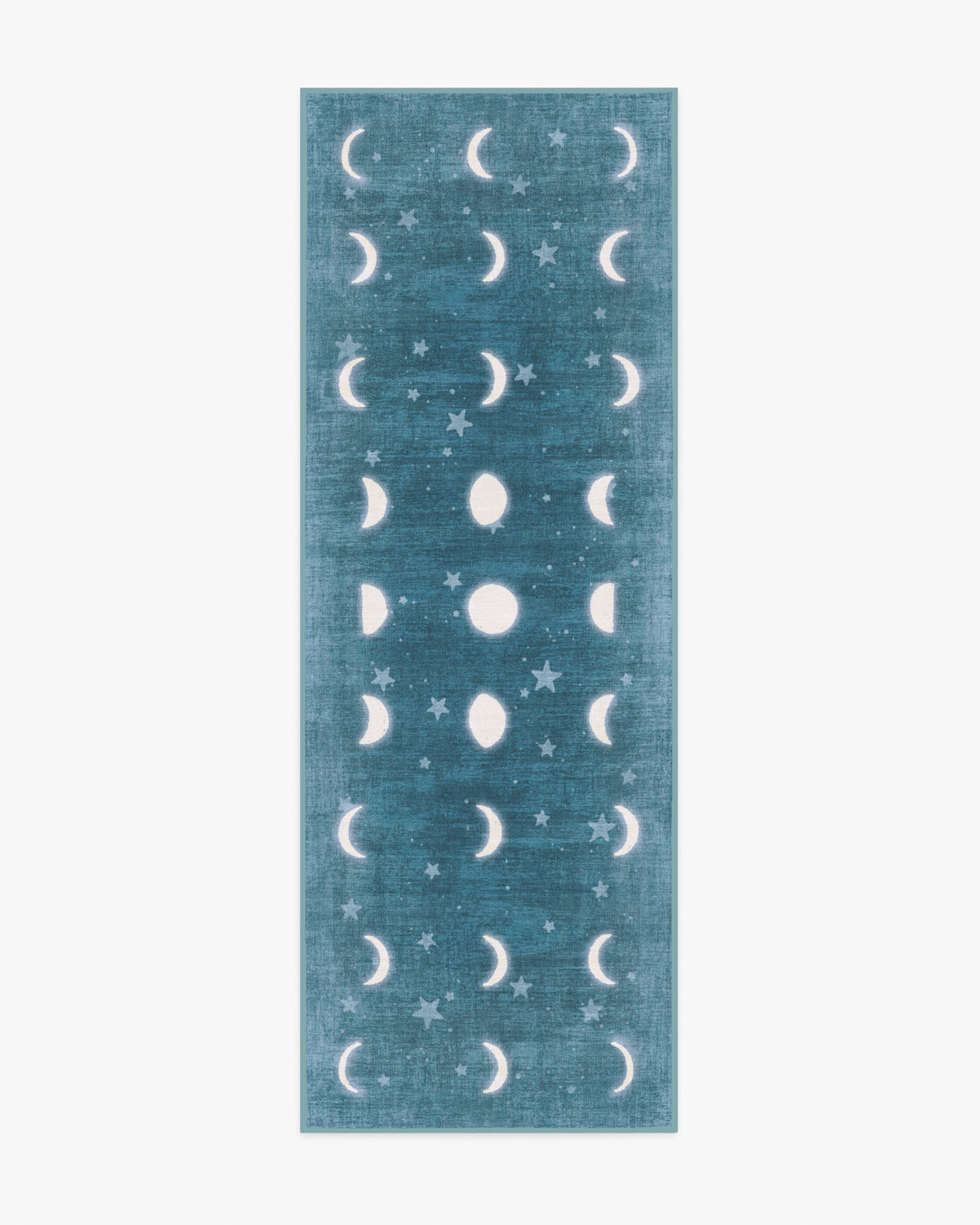 To The Moon And Back — Halı, Soft Turkuaz, RUNNER, beyaz zemin, 2x7