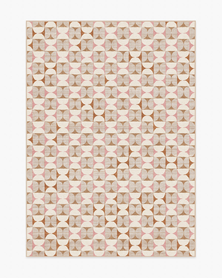 Orana — Halı, Soft Pembe ve Doğal, AREA, beyaz zemin, 5x7