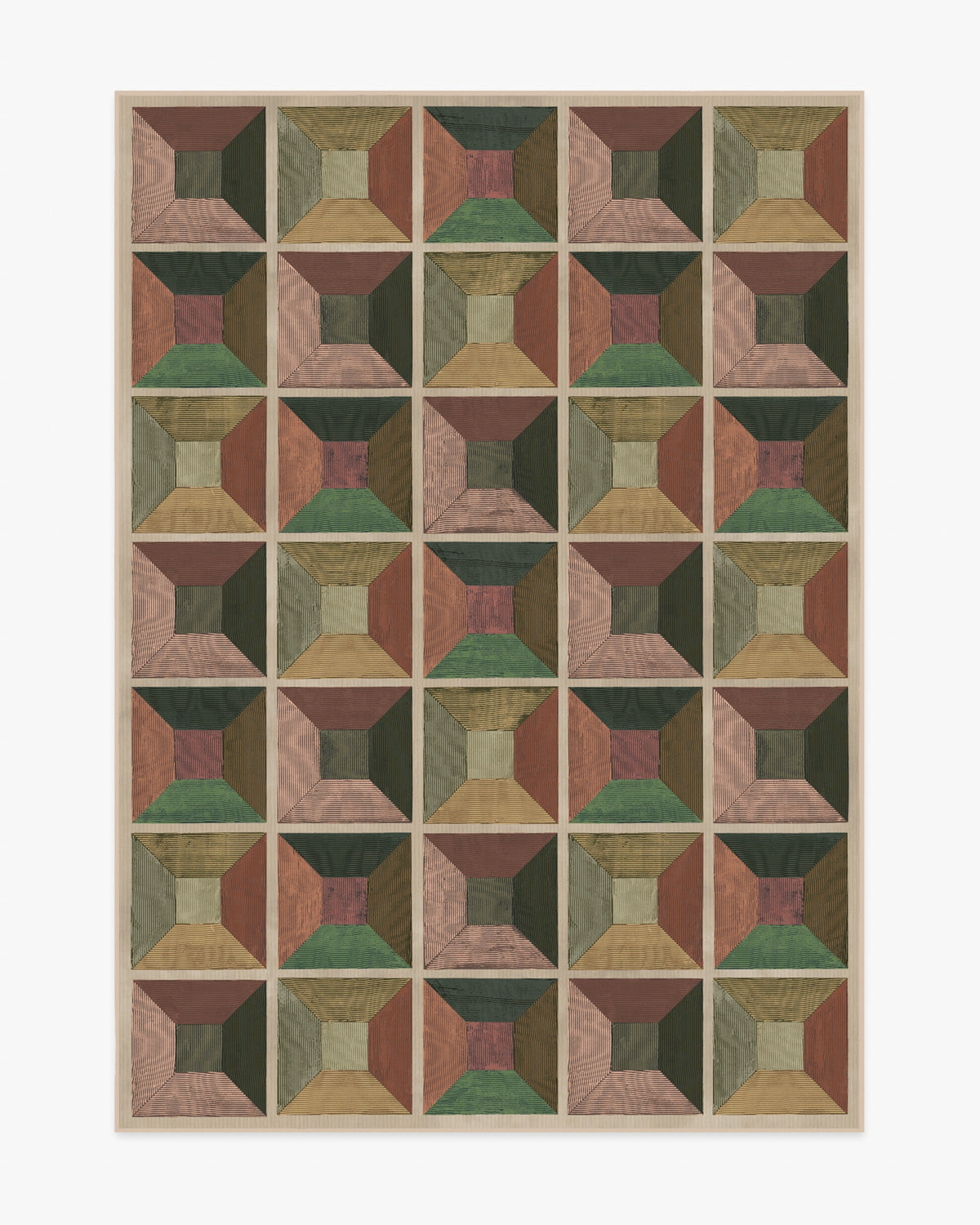 Hedra — Halı, Soft Auburn, AREA, beyaz zemin, 5x7