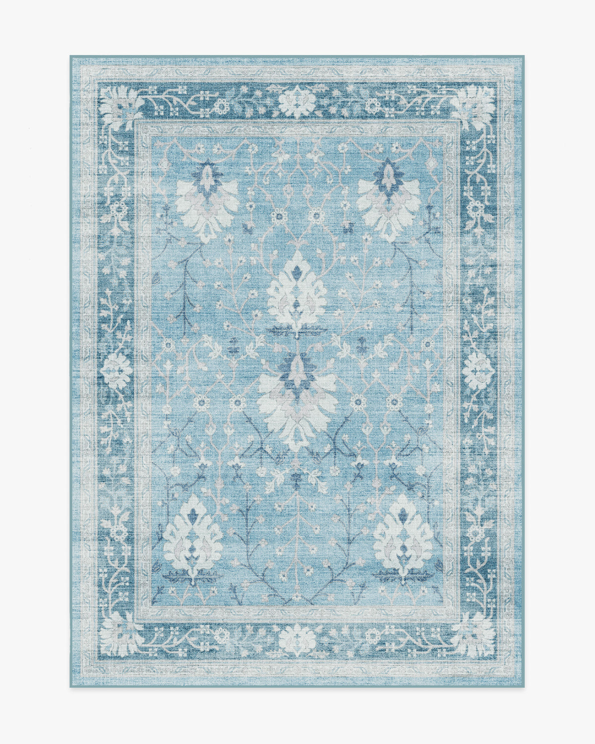 Serafina — Halı, Mavi, AREA, beyaz zemin, 5x7