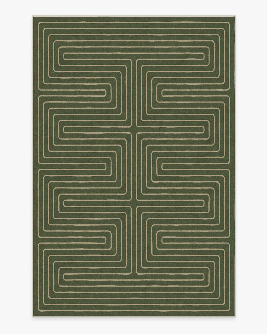 Labyrinth — Halı, Fern Yeşil, AREA, beyaz zemin, 6x9