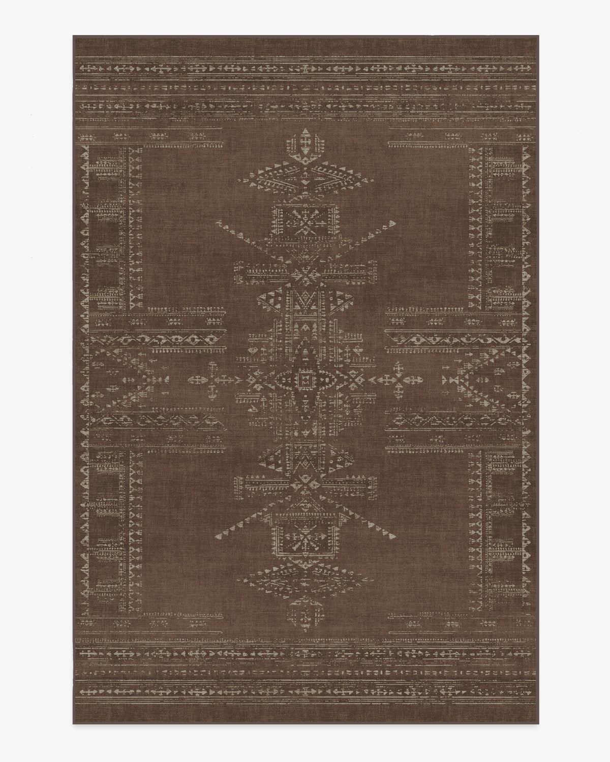 Amira — Halı, Kahverengi, AREA, beyaz zemin, 6x9