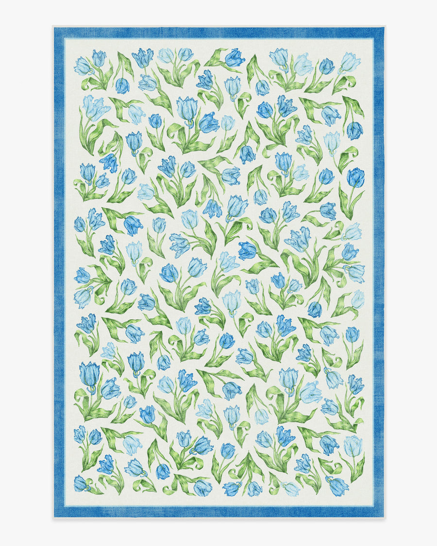 Garden Party — Halı, Mavi, AREA, beyaz zemin, 6x9