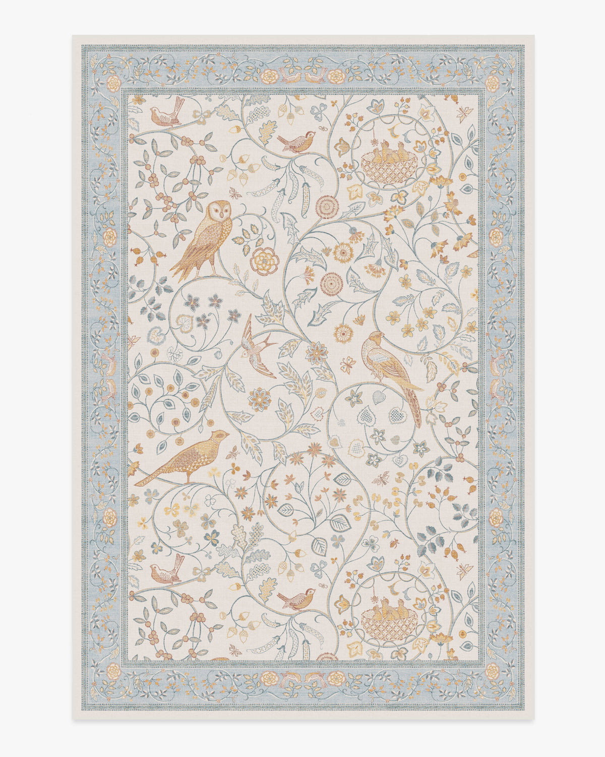 Morris And Co Newill — Halı, Fildişi Mavisi, AREA, beyaz zemin, 6x9