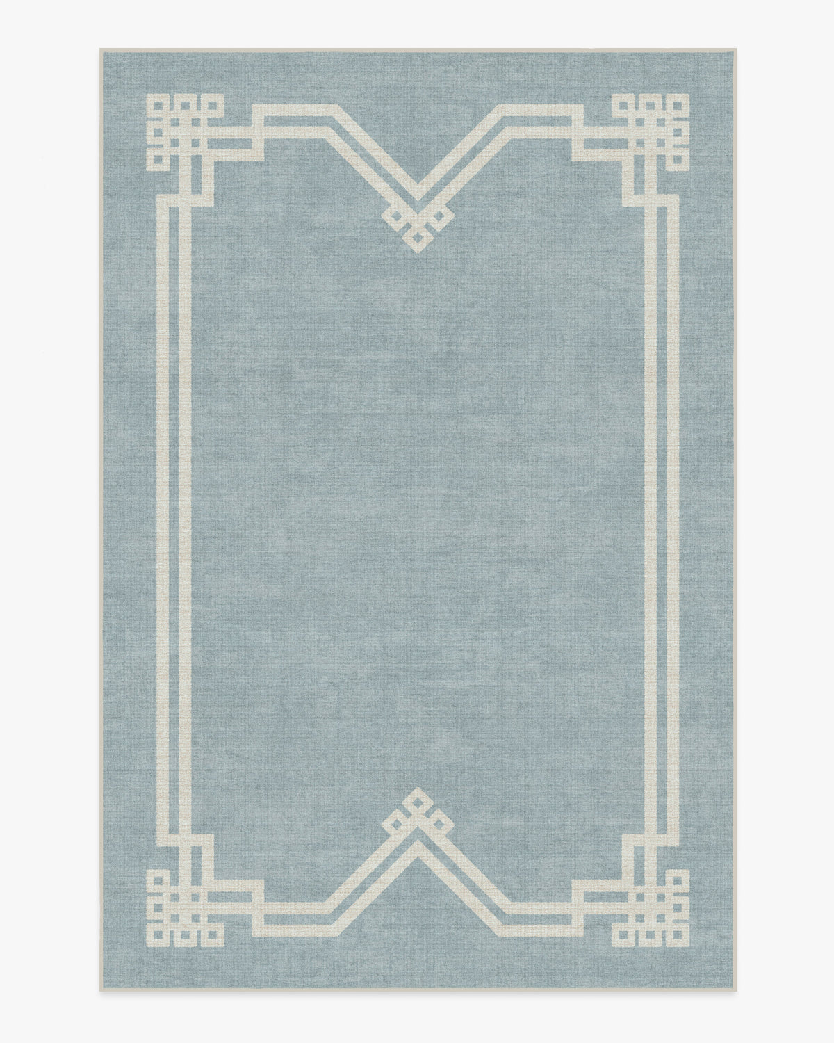 Chrysler Border Chambray — Halı, Mavi, AREA, beyaz zemin, 6x9