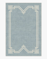 Chrysler Border Chambray — Halı, Mavi, AREA, beyaz zemin, 6x9