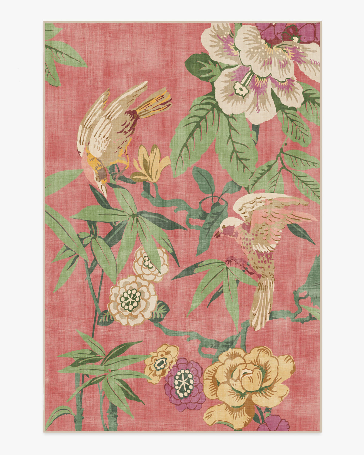 Bamboo Bird — Halı, Blossom Pembe, AREA, beyaz zemin, 6x9