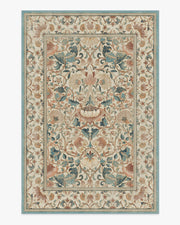 Morris And Co Lodden — Halı, Soft Gül Turkuaz, AREA, beyaz zemin, 6x9